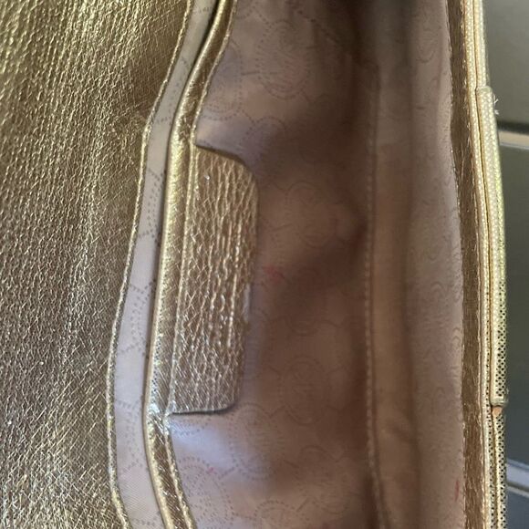 Michael Kors Sutton Gold Metallic Clutch - Picture 15 of 15